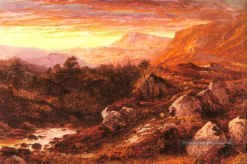 La vallée de la Lleder Pays de Galles du Nord paysage Benjamin Williams Leader Montagne Peinture à l'huile